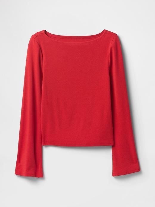 Modern Boatneck Bell-Sleeve T-Shirt Product Image