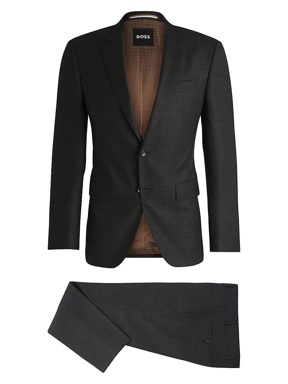 Mens Slim Fit Suit in Micro Patterned Stretch Wool Product Image