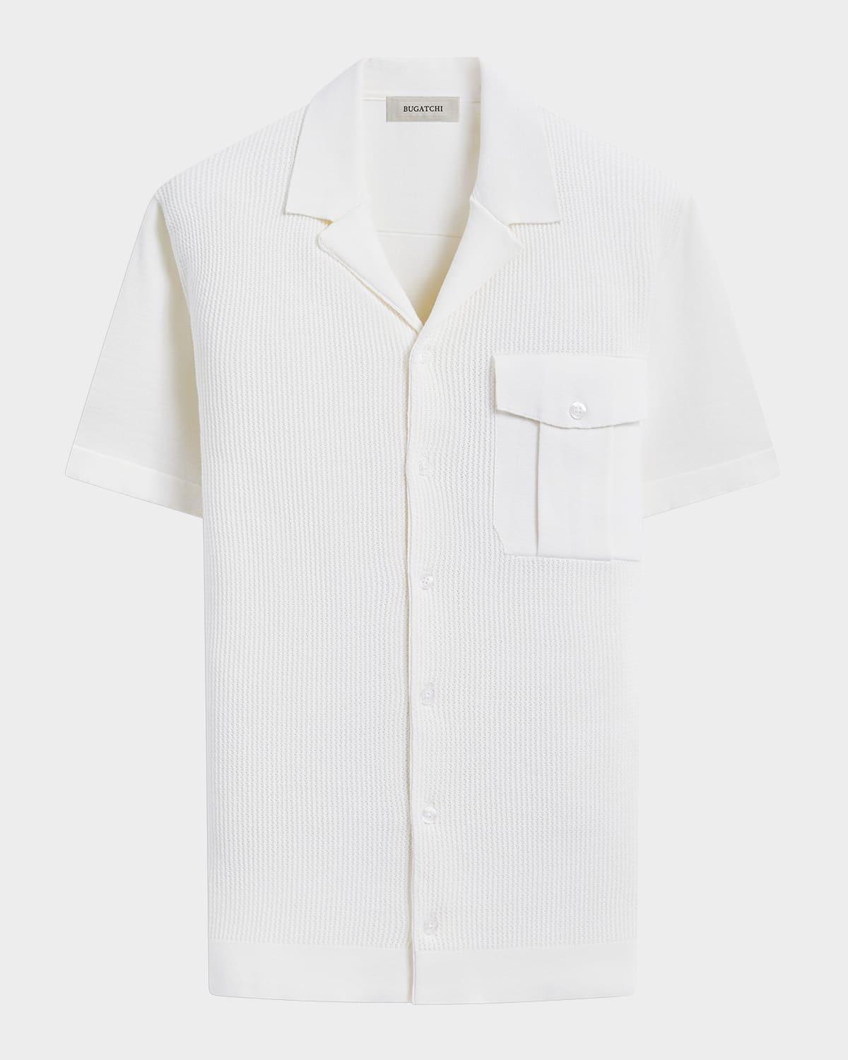 Mens Camp-Collar Short-Sleeve Sweater Product Image