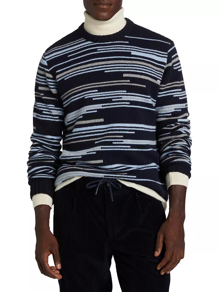 COLLECTION Irregular Stripe Crewneck Sweater Product Image