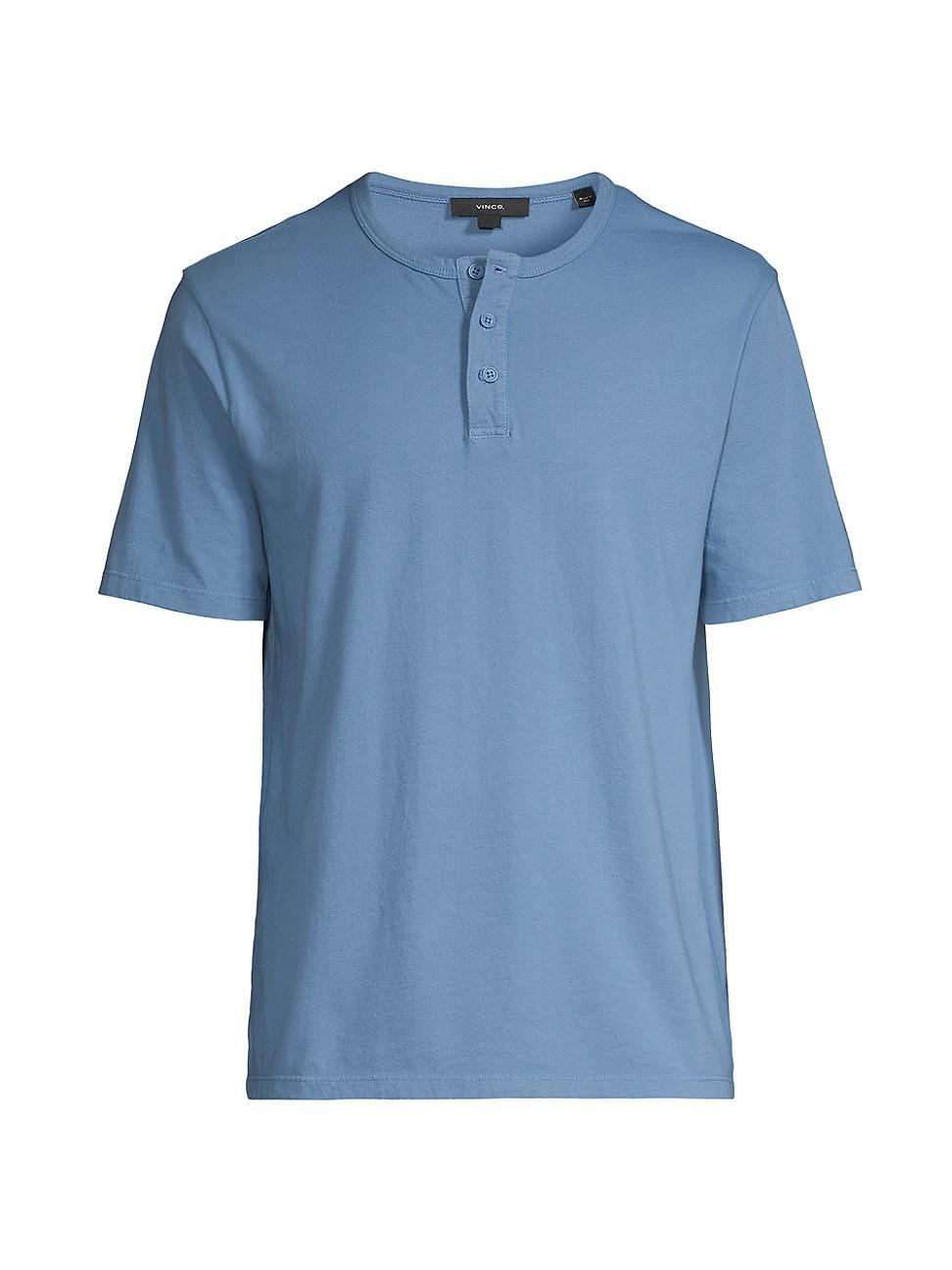 Mens Garment-Dyed Cotton Henley Product Image