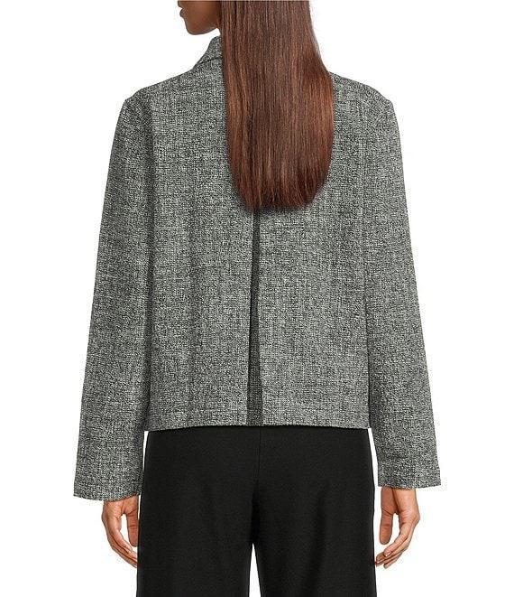 Eileen Fisher Organic Cotton Blend Tweed Point Collar Long Sleeve Jacket Product Image