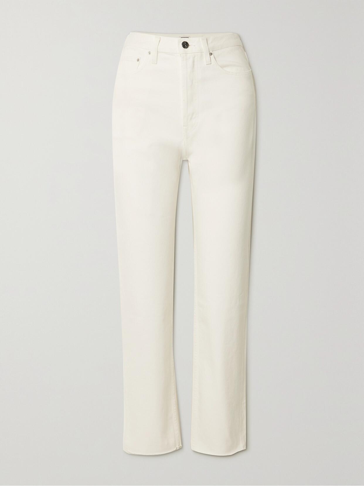 TOTÊME Classic High-rise Straight-leg Organic Jeans In Ecru Product Image