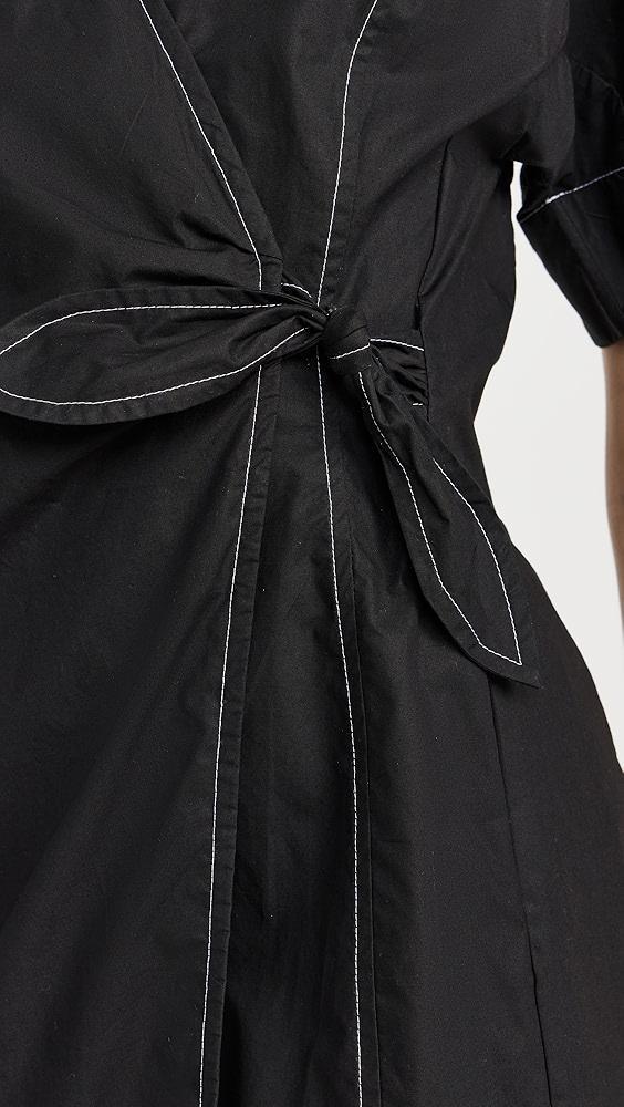 GANNI Cotton Poplin Wrap Mini Dress | Shopbop Product Image