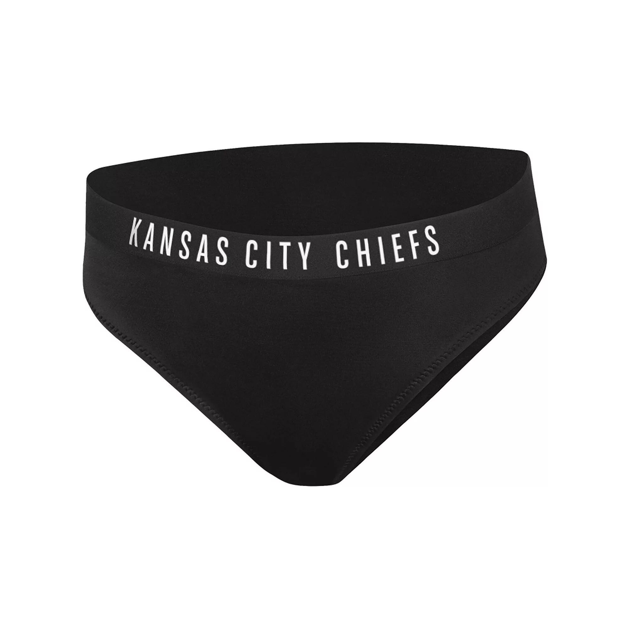 Women's G-III 4Her by Carl Banks Black Kansas City Chiefs All-Star Bikini Bottom, Size: Medium Product Image