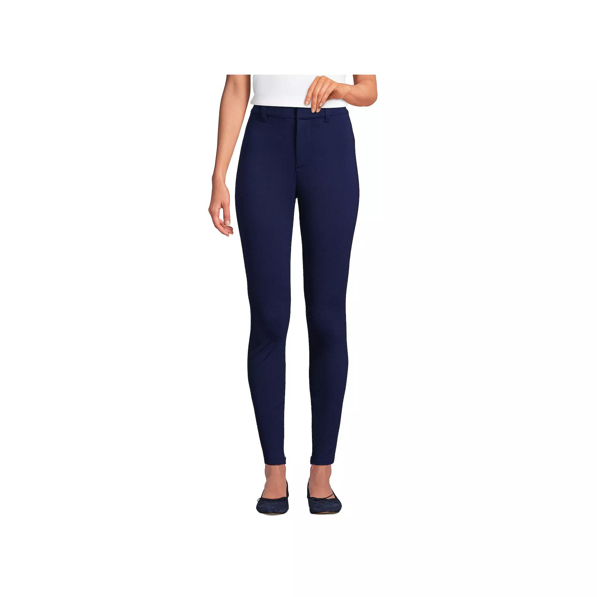 Women's Lands' End High Rise Ponte Polished Leggings, Size: 10, Deep  Blue Product Image