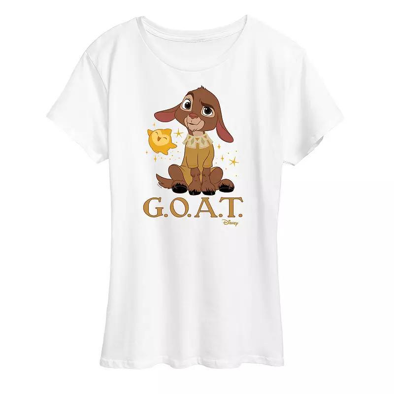 Disneys Wish Valentino and Star Womens Goat Graphic Tee, Girls Grey Green Product Image