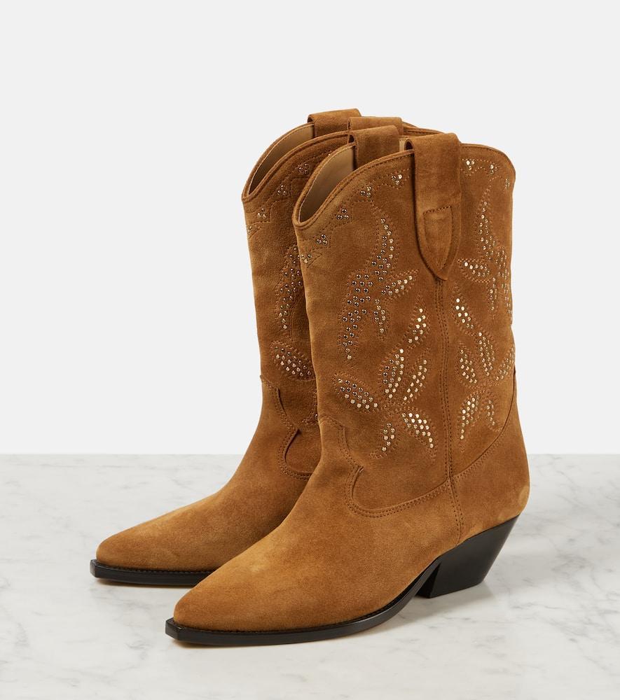 Duerto Studded Suede Cowboy Boots In Brown Product Image