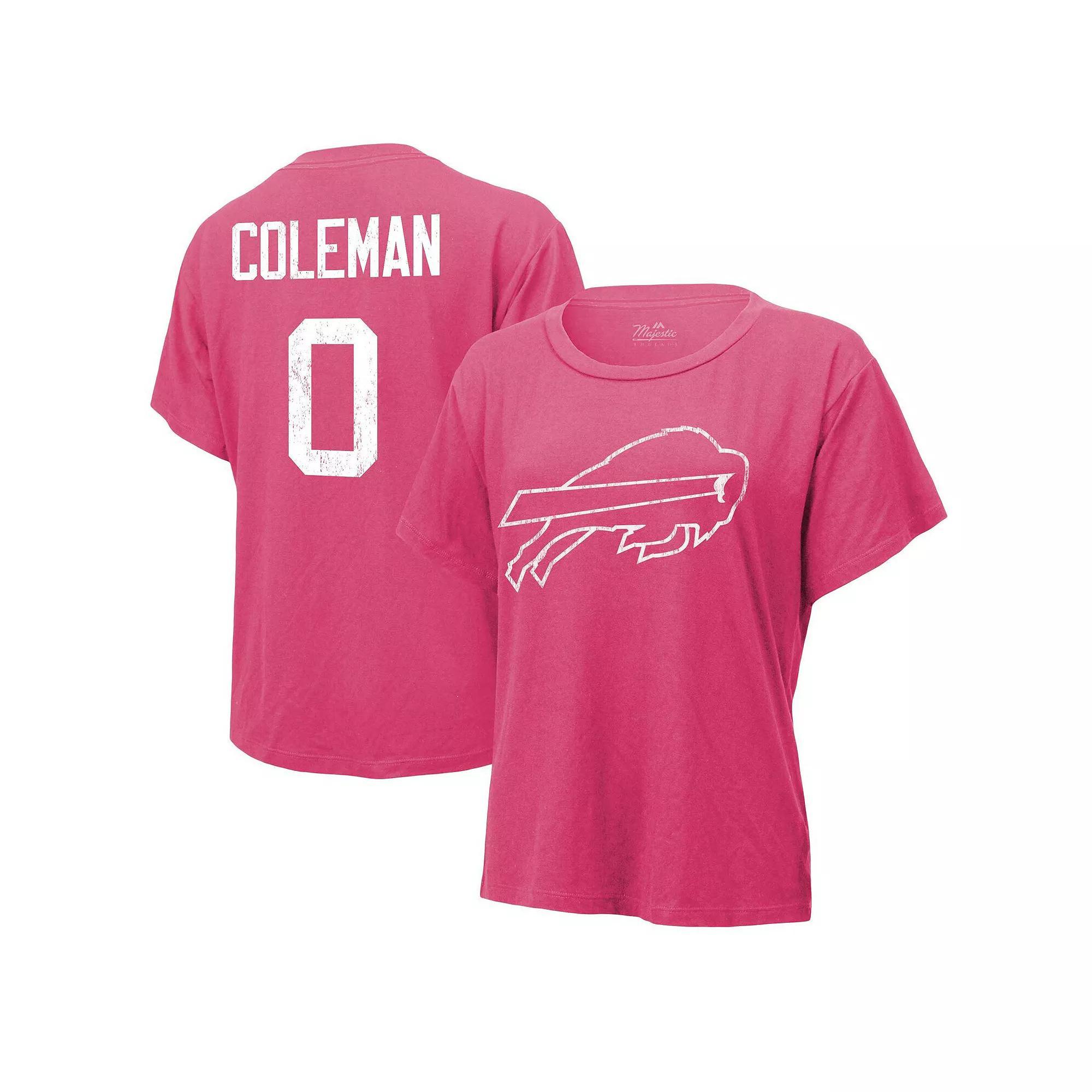 Women's Majestic Threads Keon Coleman Pink Buffalo Bills Name & Number T-Shirt, Size: Small Product Image