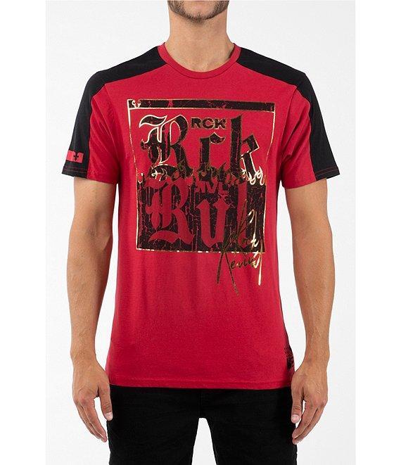 Rock Revival Short Sleeve Color Block Shoulder Graphic T-Shirt Product Image