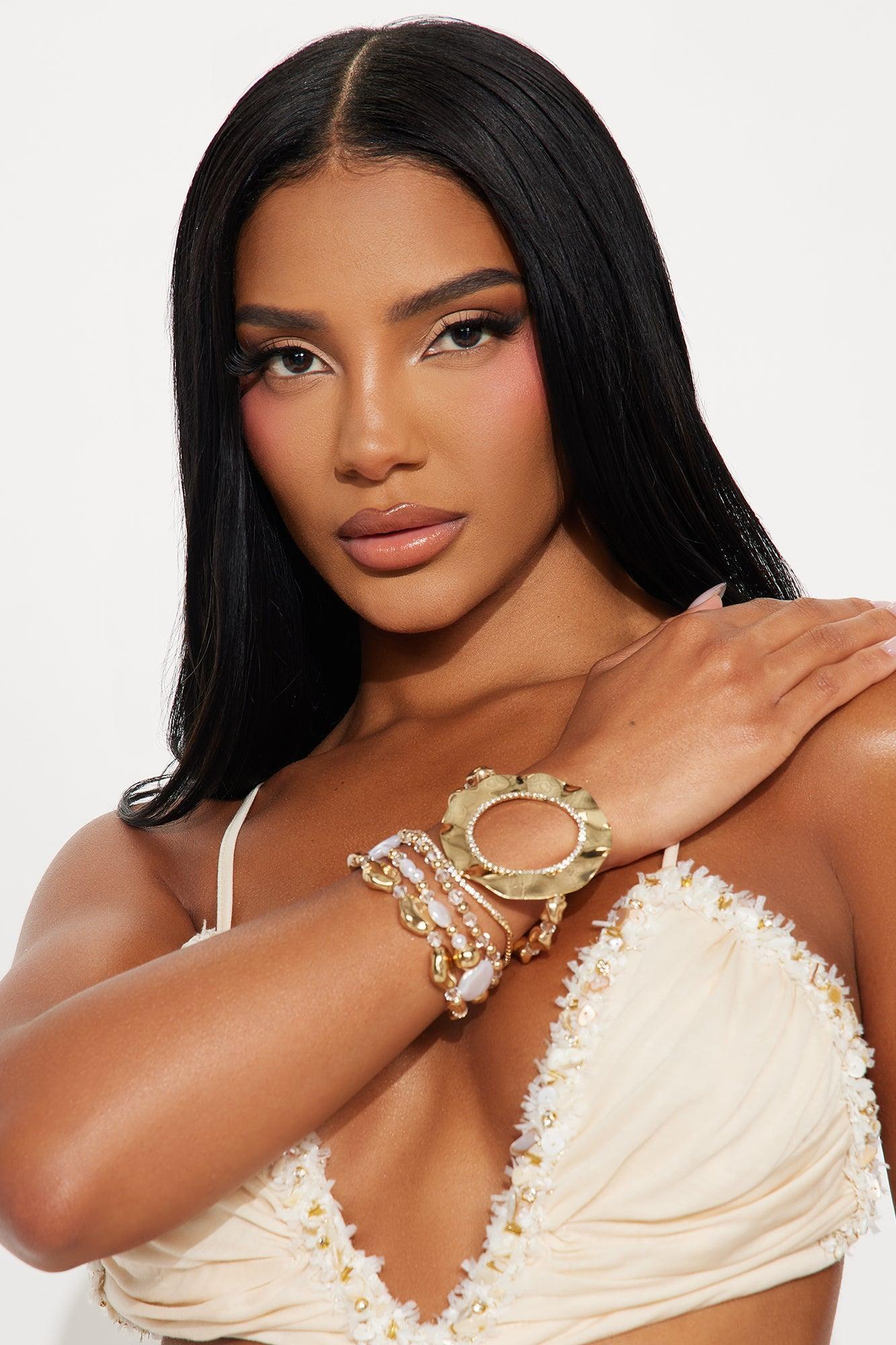 Trendy 5 Piece Bracelet Set - Gold/combo Female Product Image