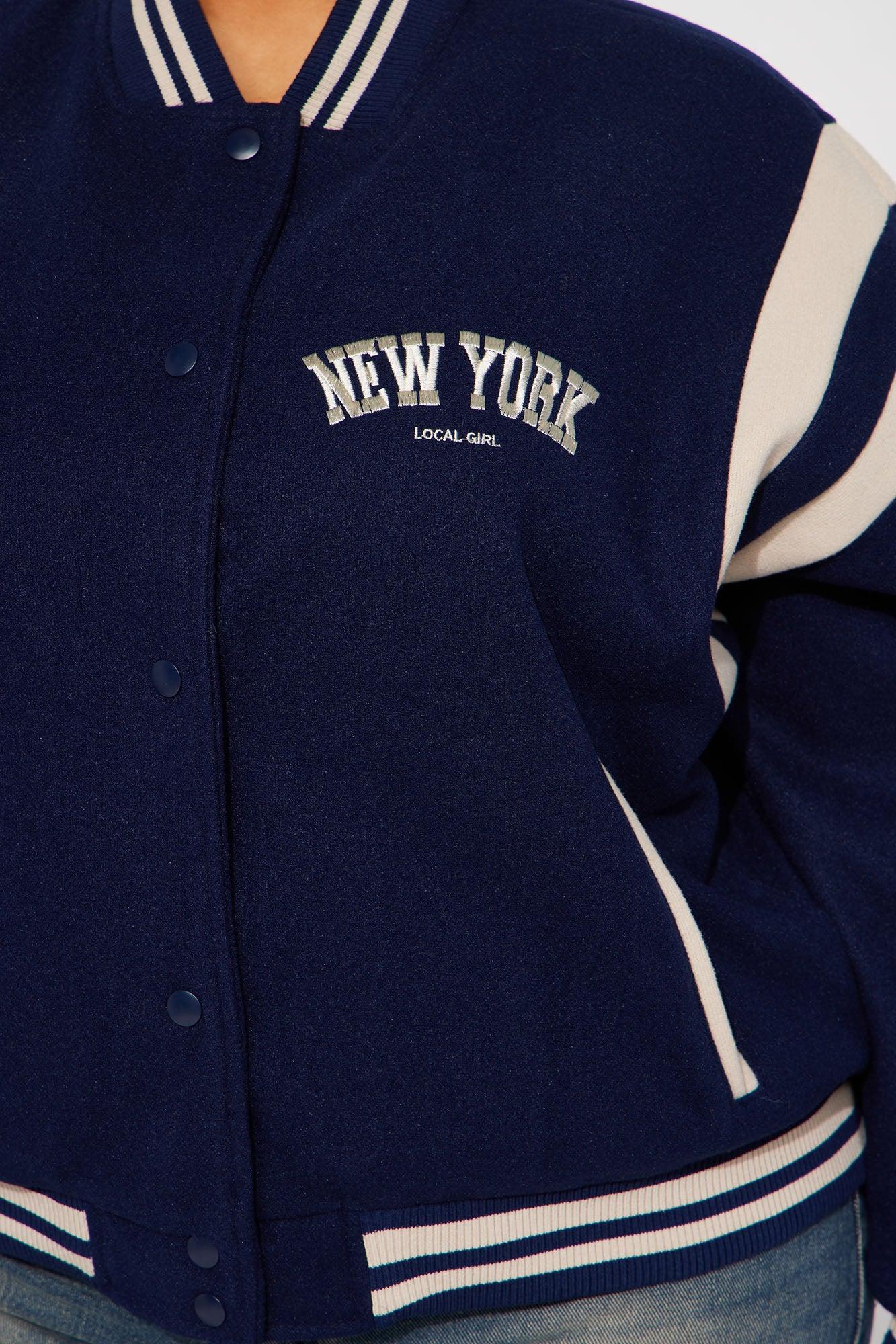 Manhattan Babe Varsity Jacket - Navy Product Image