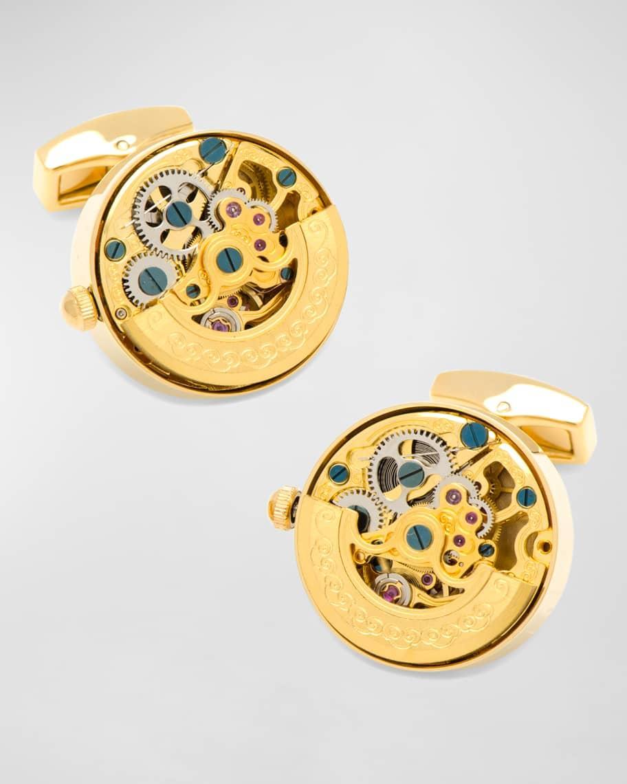 Golden Watch Movement Cuff Links Product Image