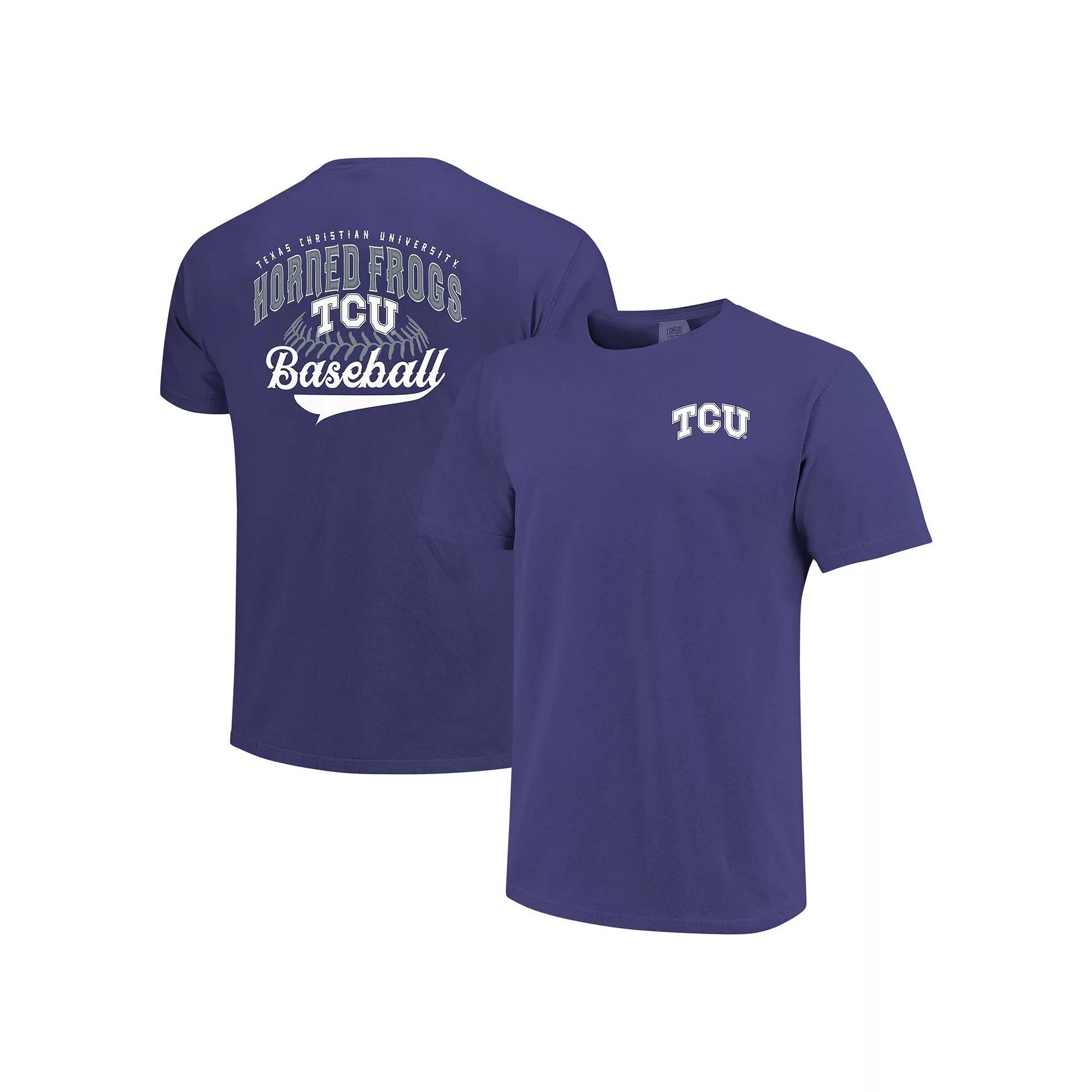 Men's Purple TCU Horned Frogs Baseball Comfort Colors T-Shirt, Size: 2XL Product Image