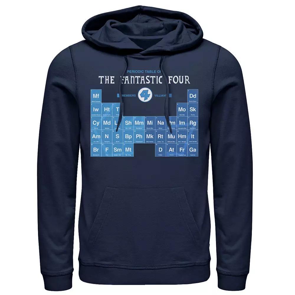 Men's Marvel Fantastic Four Members And Villains Periodic Table Hoodie, Size: 3XL, Blue Product Image