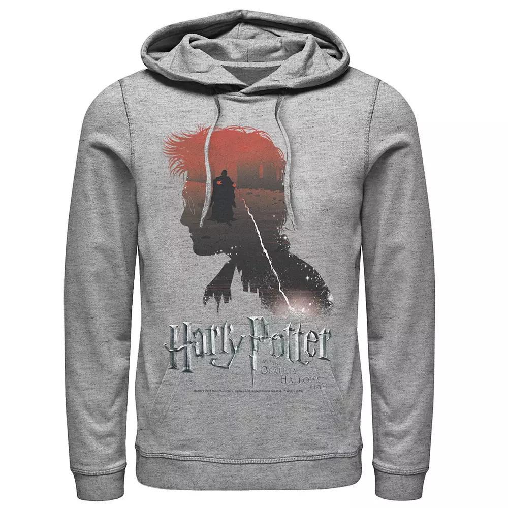 Men's Harry Potter and the Deathly Hallows Pullover Hoodie, Size: XL, Athletic Grey Product Image