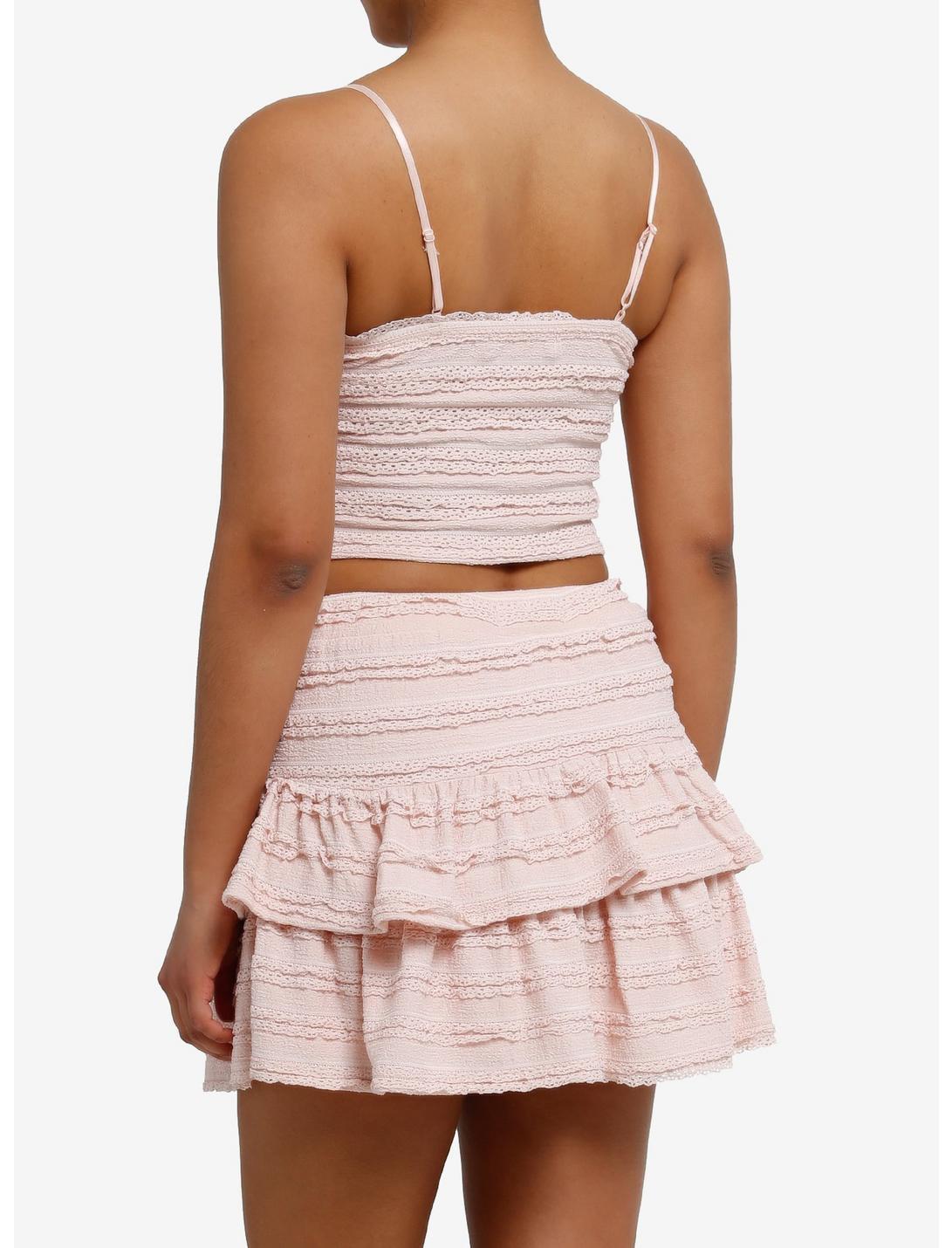 Rose Lace Trim Cami & Skirt Set Product Image