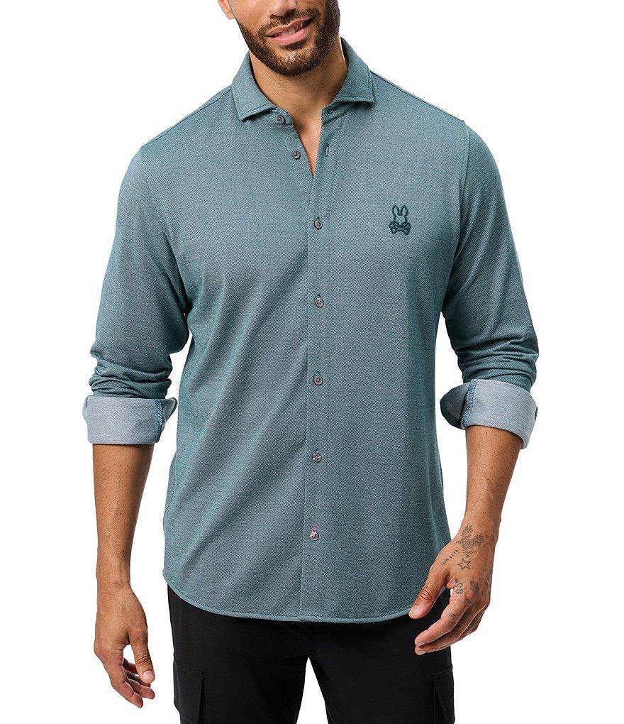 Psycho Bunny Elton Jacquard Long Sleeve Woven Shirt Product Image