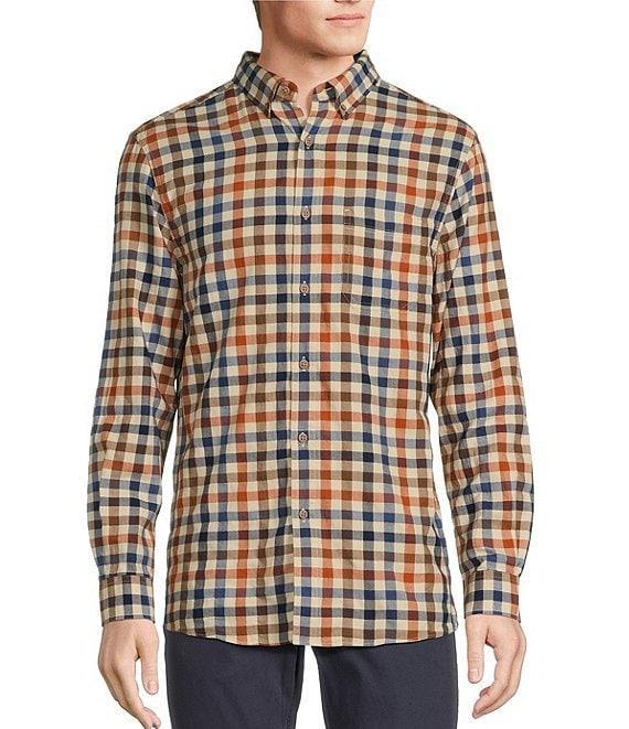 Rowm Long Sleeve Herringbone Small Plaid Woven Shirt Product Image