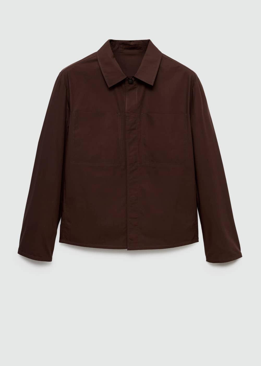 100% cotton jacket with pockets - Men | MANGO USA Product Image