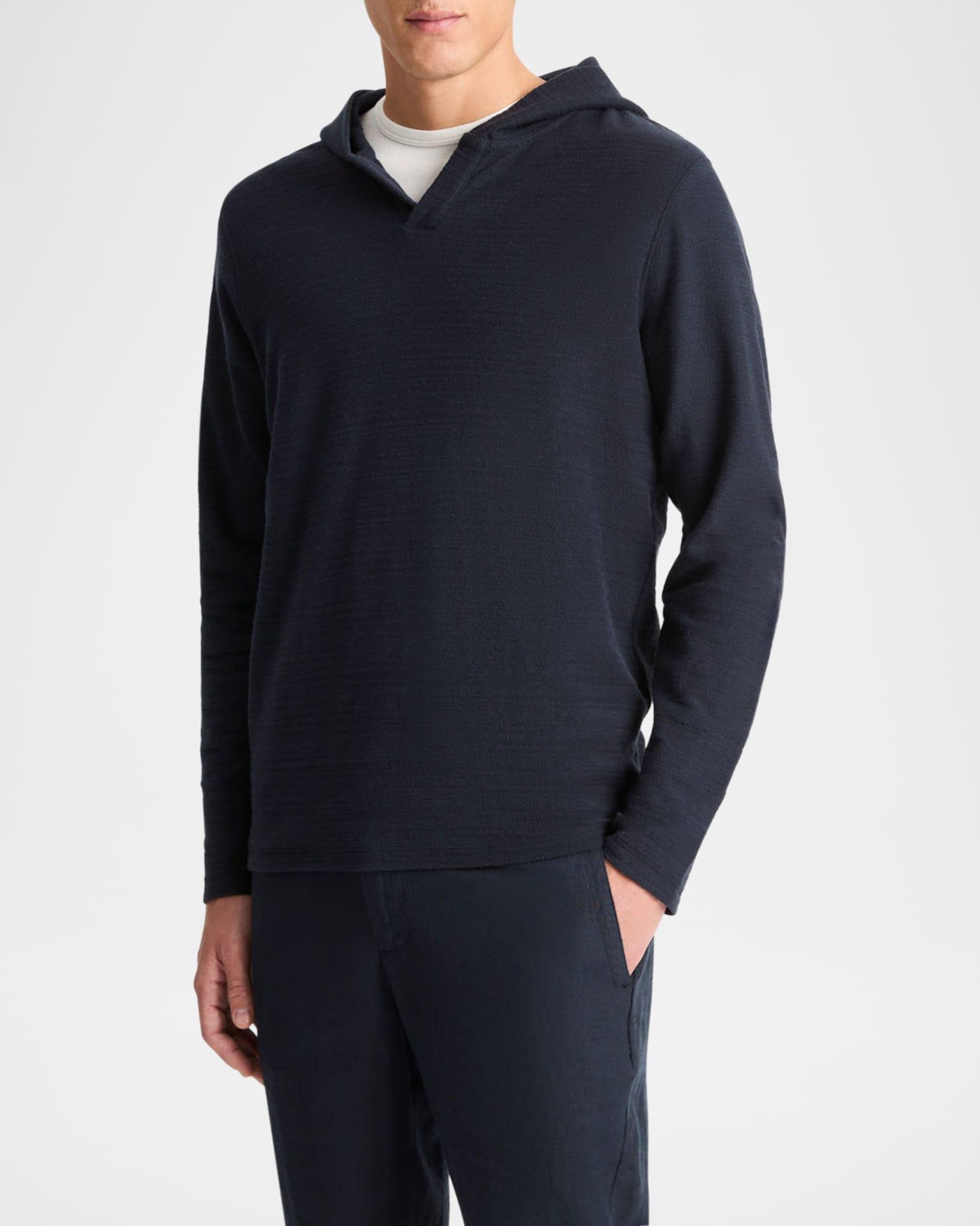 Mens Solid Cotton Hoodie Product Image