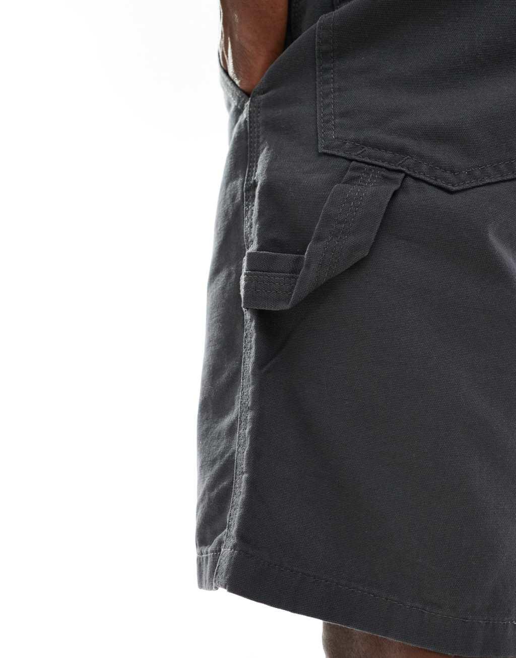 ASOS DESIGN carpenter shorts in charcoal gray Product Image