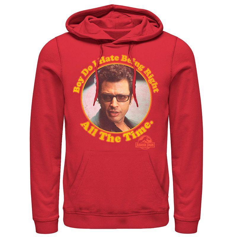 Men's Jurassic Park Retro Colors Checkered Logo Hoodie, Size: Large, Blue Product Image