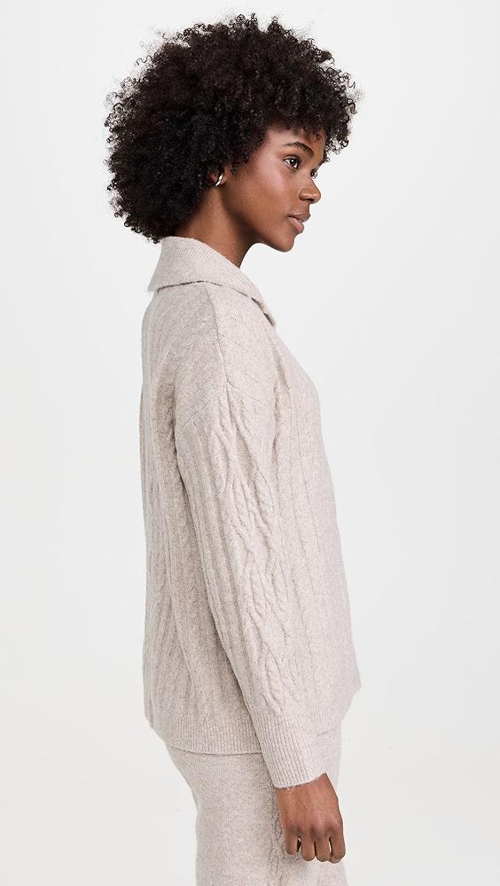 Splendid Stassi Cable Polo Sweater | Shopbop Product Image
