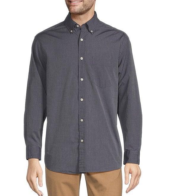 Roundtree & Yorke Long Sleeve Solid Slub Sport Shirt Product Image