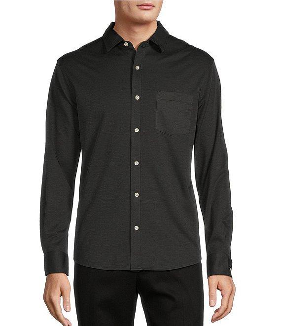Roundtree & Yorke TravelSmart Easy Care Long Sleeve Textured Jacquard Coat Front Shirt Product Image