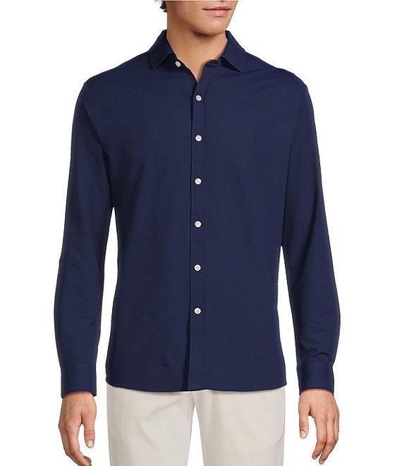 Hart Schaffner Marx Luxury Performance Long Sleeve Textured Coat Front Sport Shirt Product Image