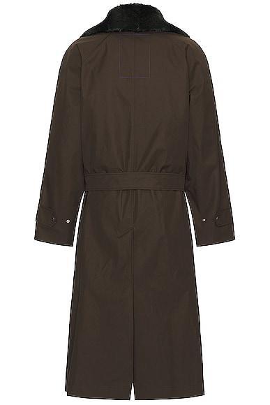 Mens Trench Coat with Faux-Fur Collar Product Image