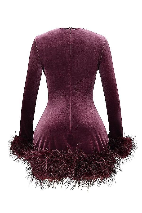 Lavinia Mulberry Velvet Mini Dress Product Image