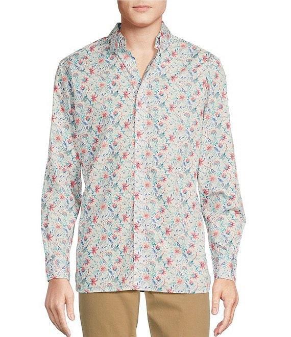 Cremieux Blue Label Floral Print Poplin Long Sleeve Woven Shirt Product Image