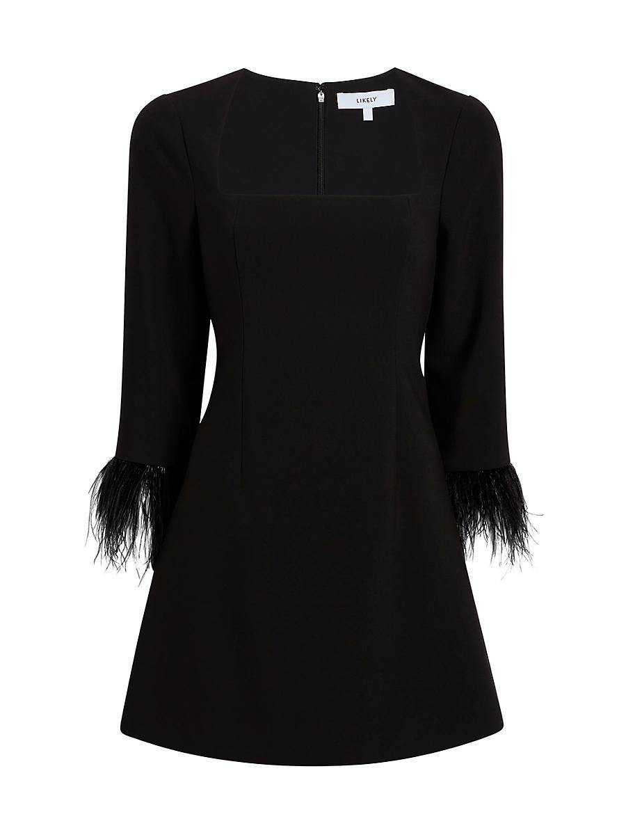 Womens Cher Square-Neck Feather Minidress Product Image