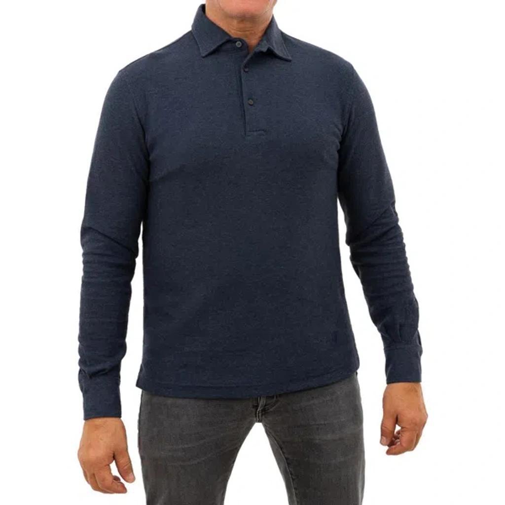 CORNELIANI Cotton Polo Men's Shirt In Blue Product Image