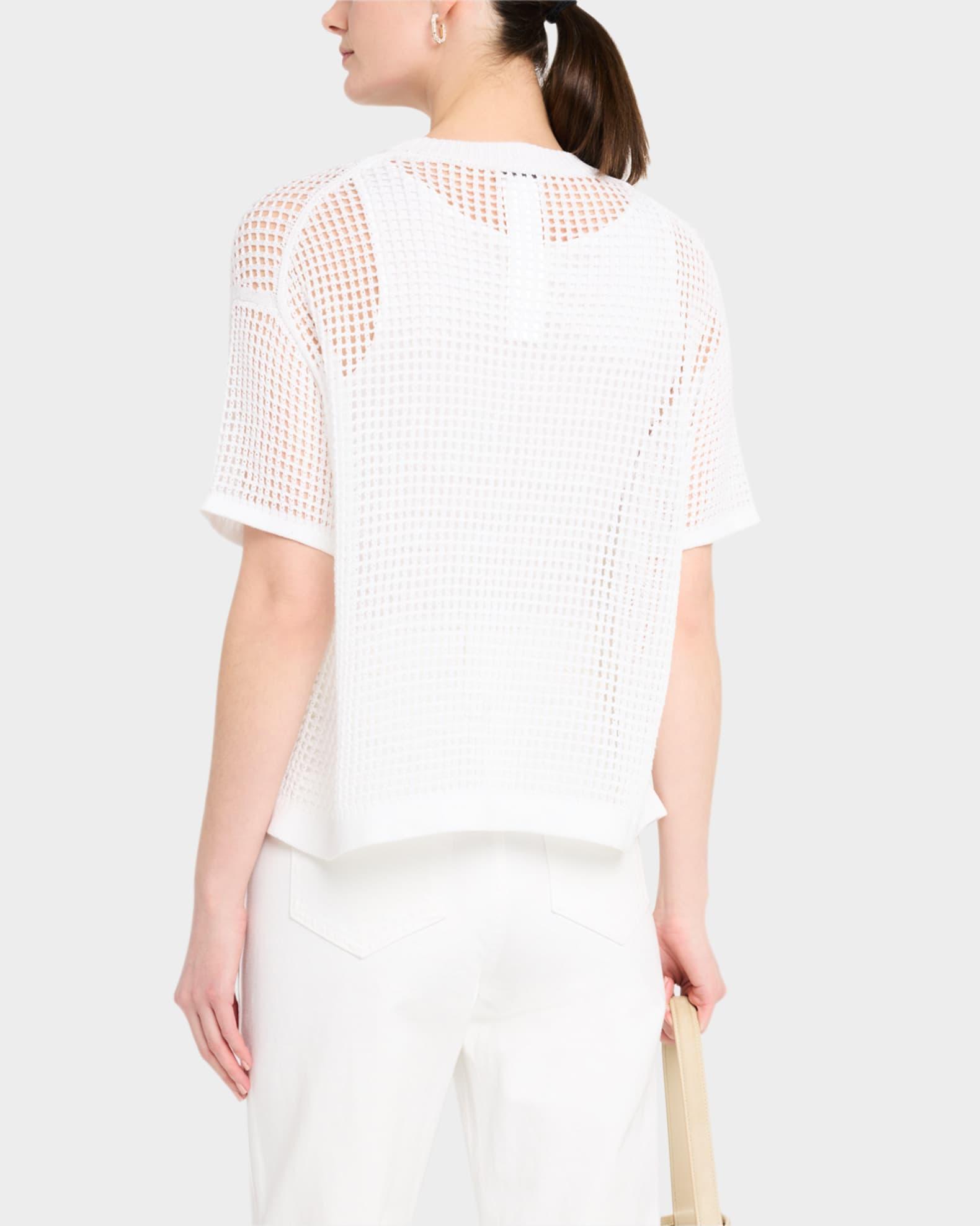 Embroidered Mesh-Knit Sweater Product Image