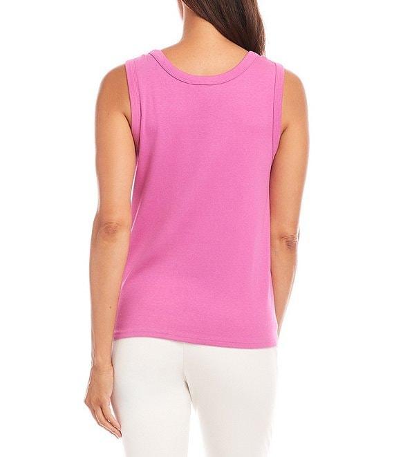 Karen Kane Scoop Neck Sleeveless Stretch Organic Cotton Knit Tank Top Product Image