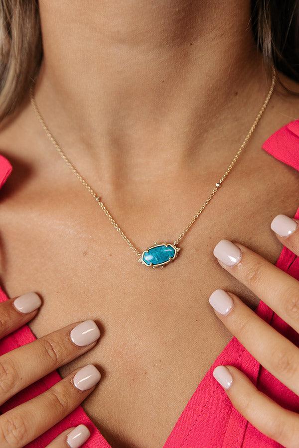 Kendra Scott Baroque Elisa Gold Pendant Necklace in Teal Howlite Product Image