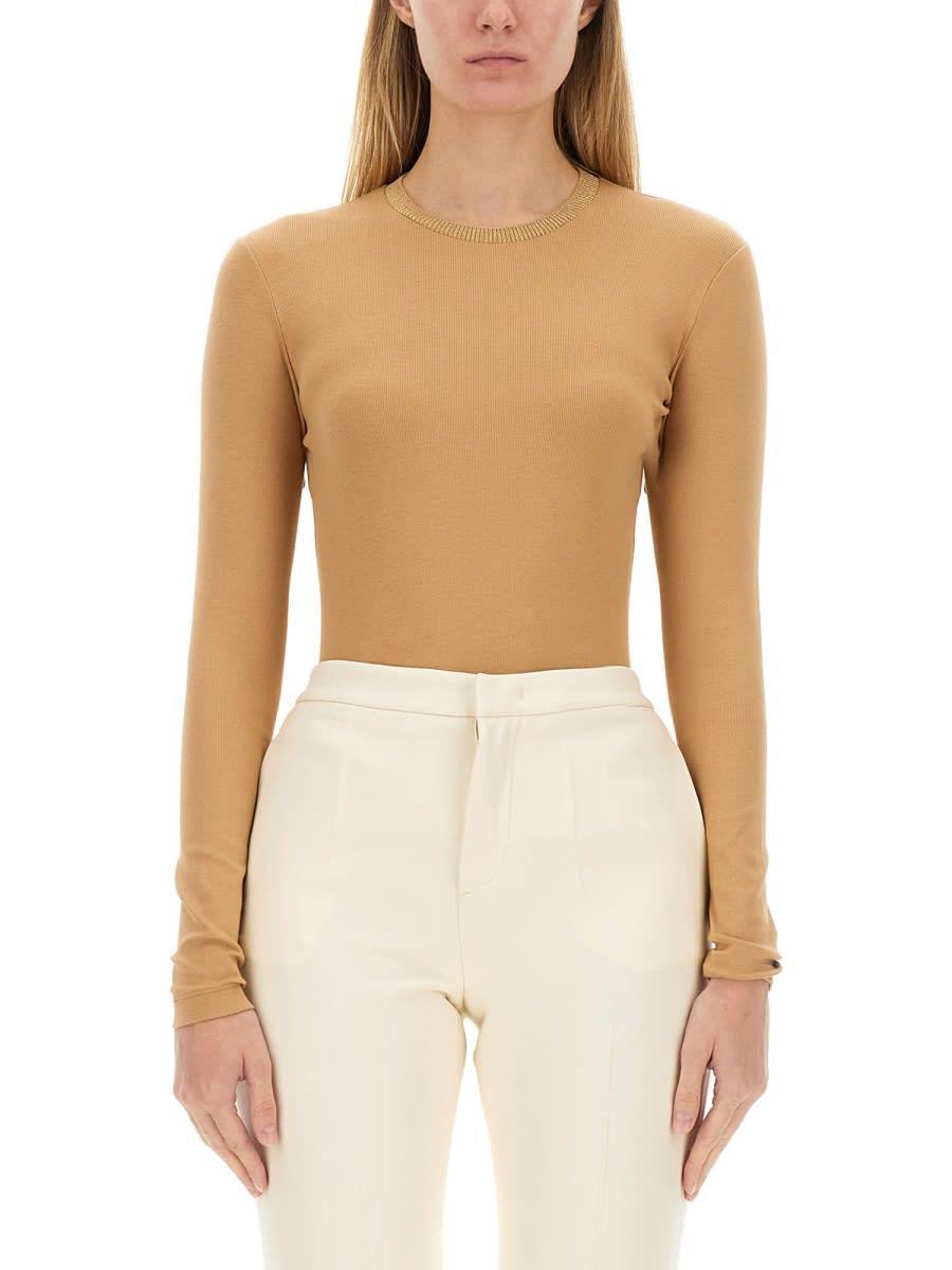 FABIANA FILIPPI Slim Fit T-shirt In Beige Product Image