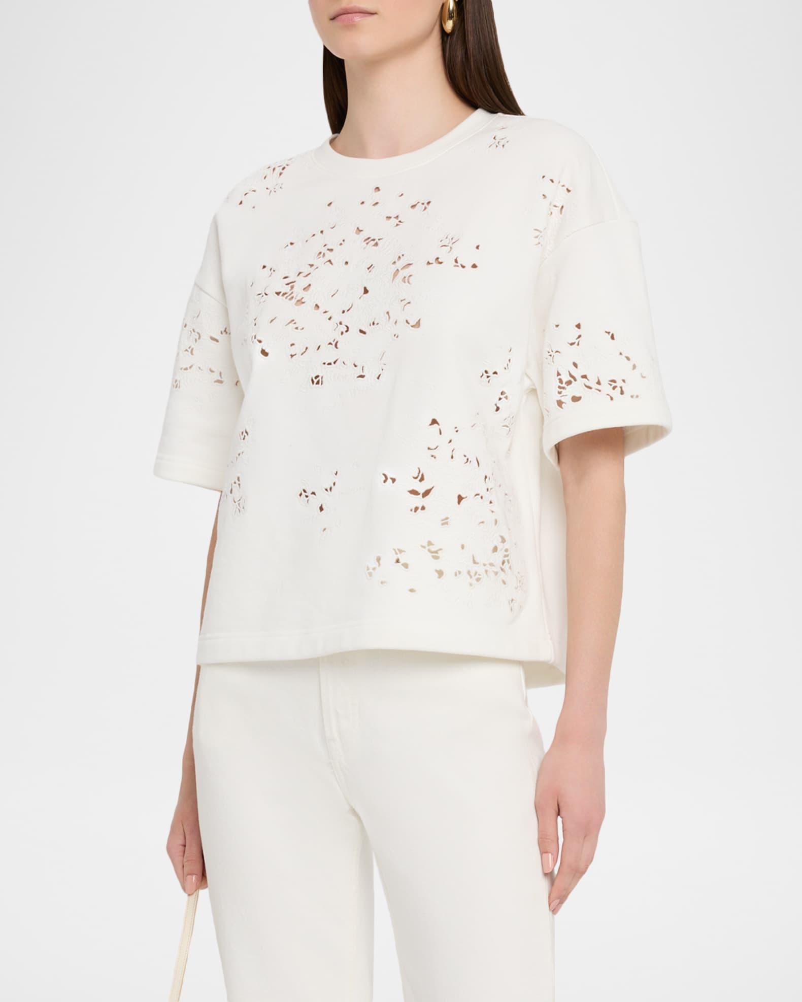 Eyelet-Embroidered Cotton Sweatshirt Product Image