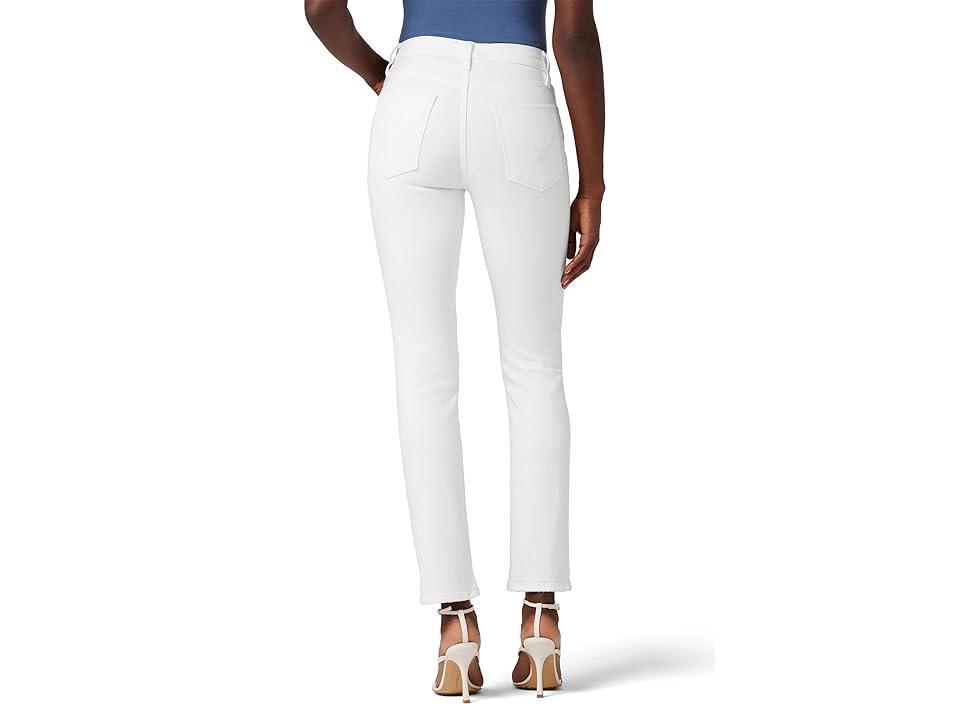 Hudson Nico Mid Rise Straight Ankle Jeans in White Product Image