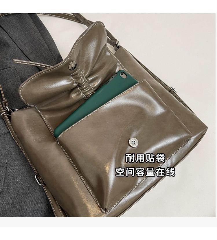 Bow Multi-Pocket Faux Leather Backpack Product Image