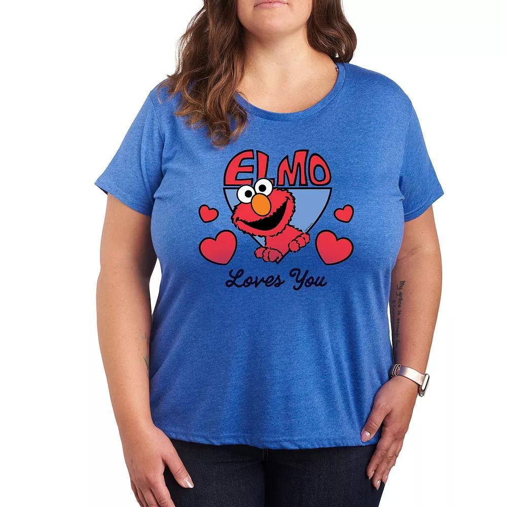 Plus Dandelion Graphic Tee, Womens Grey Blue Product Image
