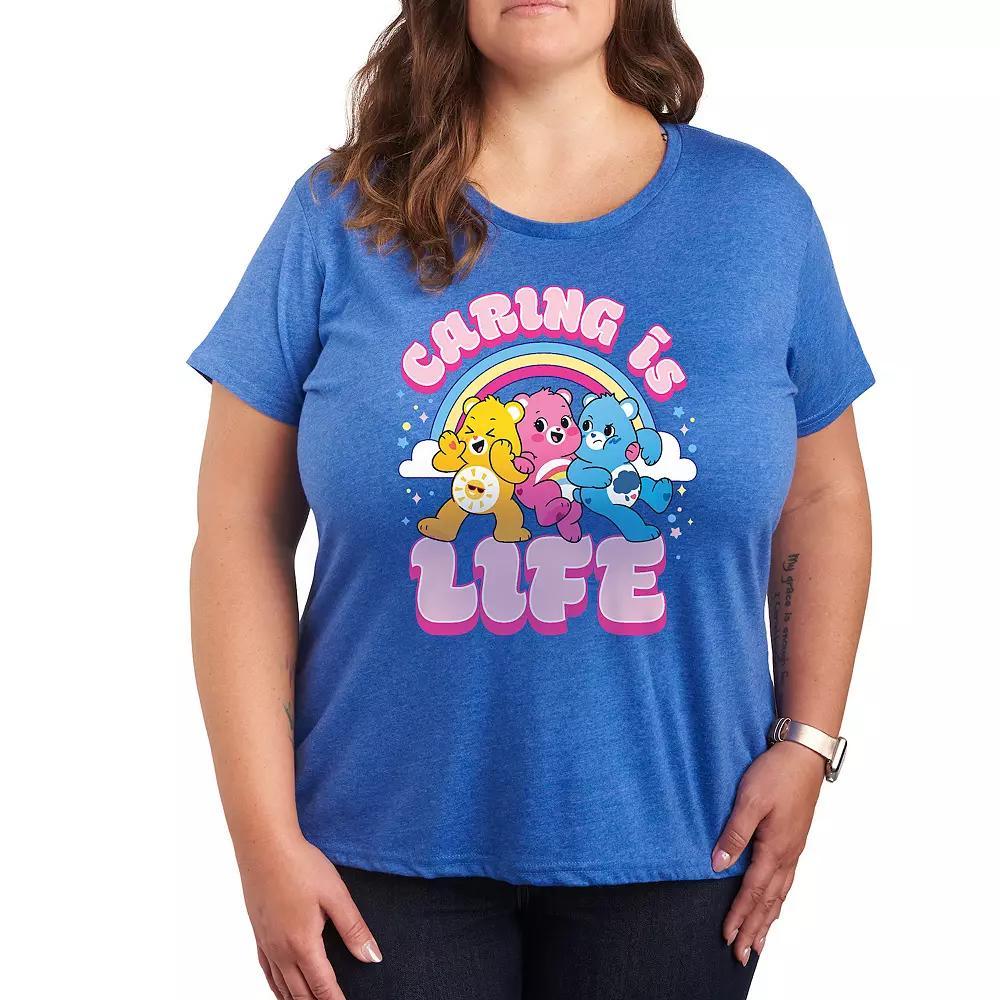 Plus Care Bears Cheer Bear Graphic Tee, Womens Heather Grey Gray Product Image