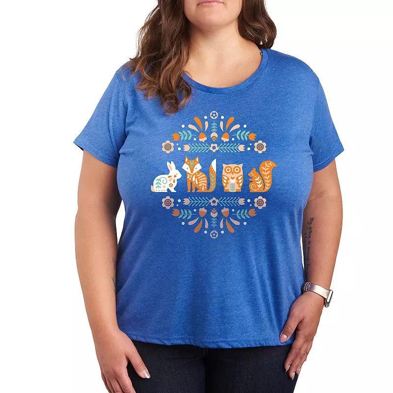 Plus Thank A Nurse Graphic Tee, Womens Grey Royal Blue Product Image