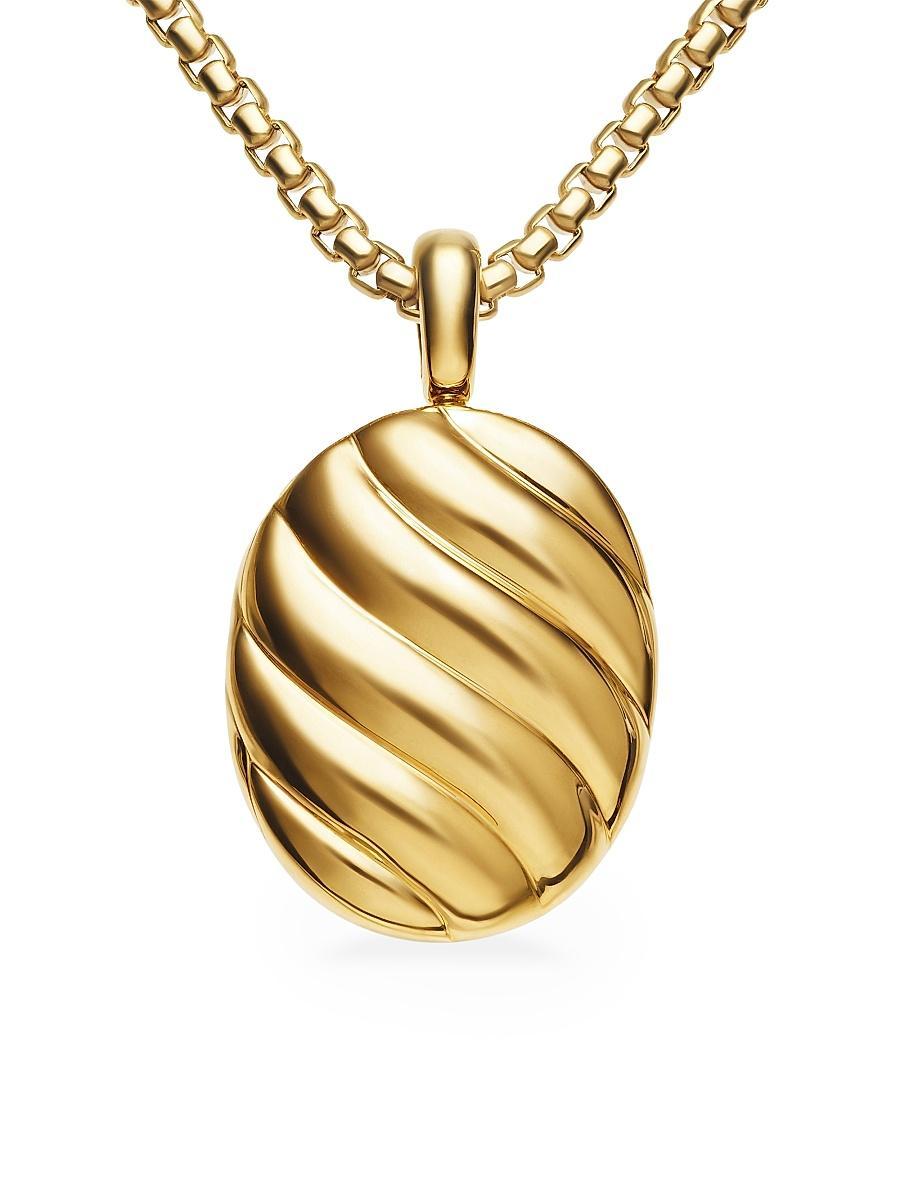 Womens Sculpted Cable Locket in 18K Yellow Gold Product Image