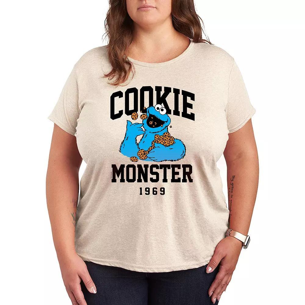 Plus Sesame Street Cookie Monster Graphic Tee, Womens Product Image