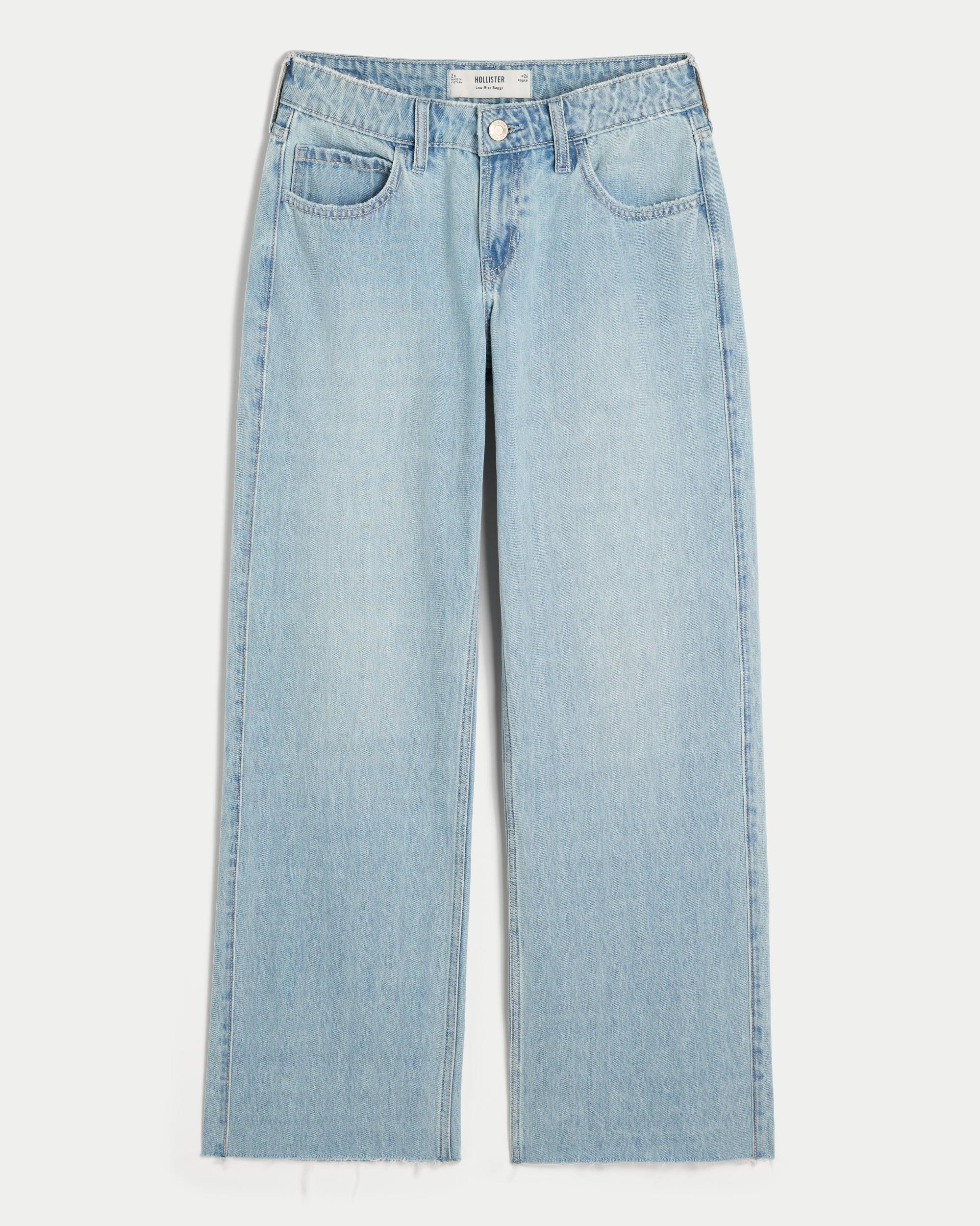 Low-Rise Light Wash Baggy Jeans Product Image