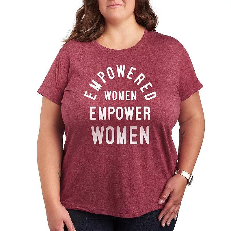 Plus Empowered Women Graphic Tee, Womens Grey Blue Product Image